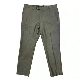 Emporio Armani Men's Gray Solid Virgin Wool Dress Pants Size 52 37 Designer NWOT